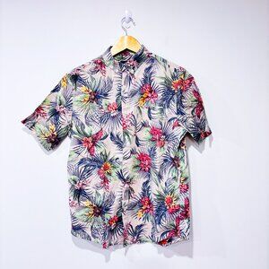 H&M‎ Beige Hawaiian short sleeve shirt | Tropical casual | Small